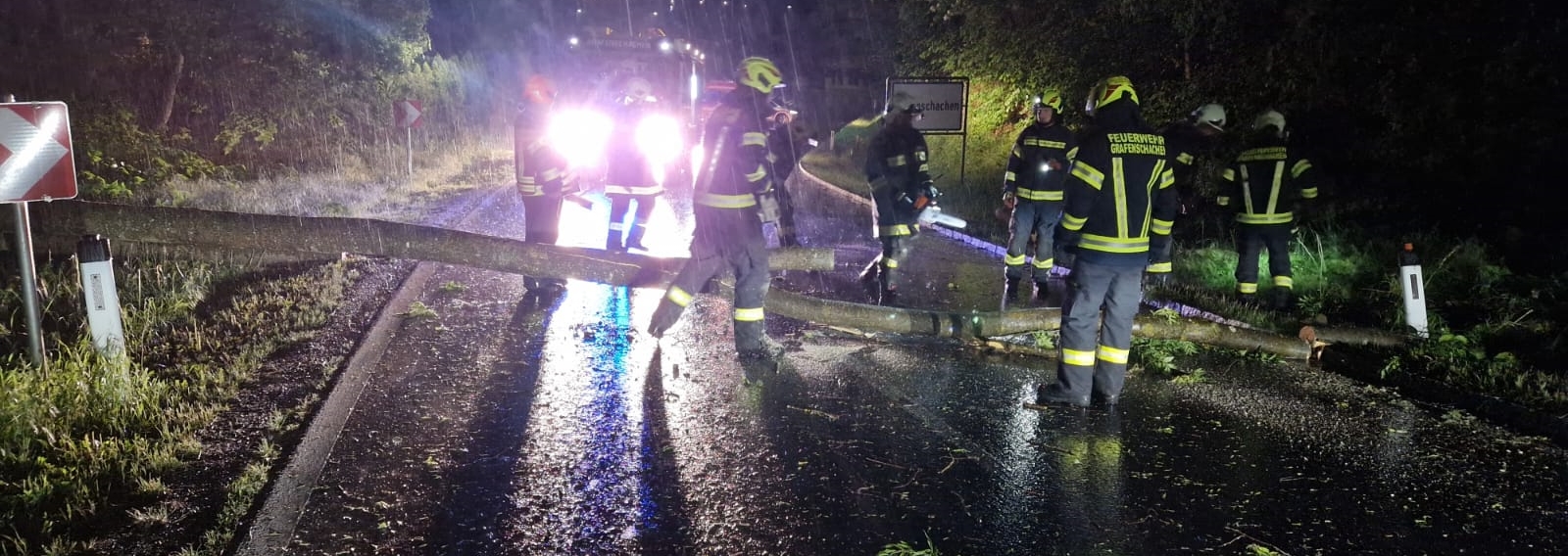 T1 Baum blockiert Straße 21.05.22